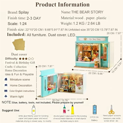 DIY Miniature Dollhouse Kit - 124 scale