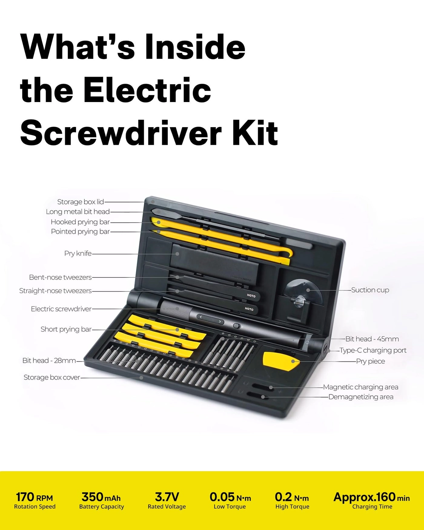 Electric Precision Screwdriver Kit - 25 Precision Bits Rechargeable