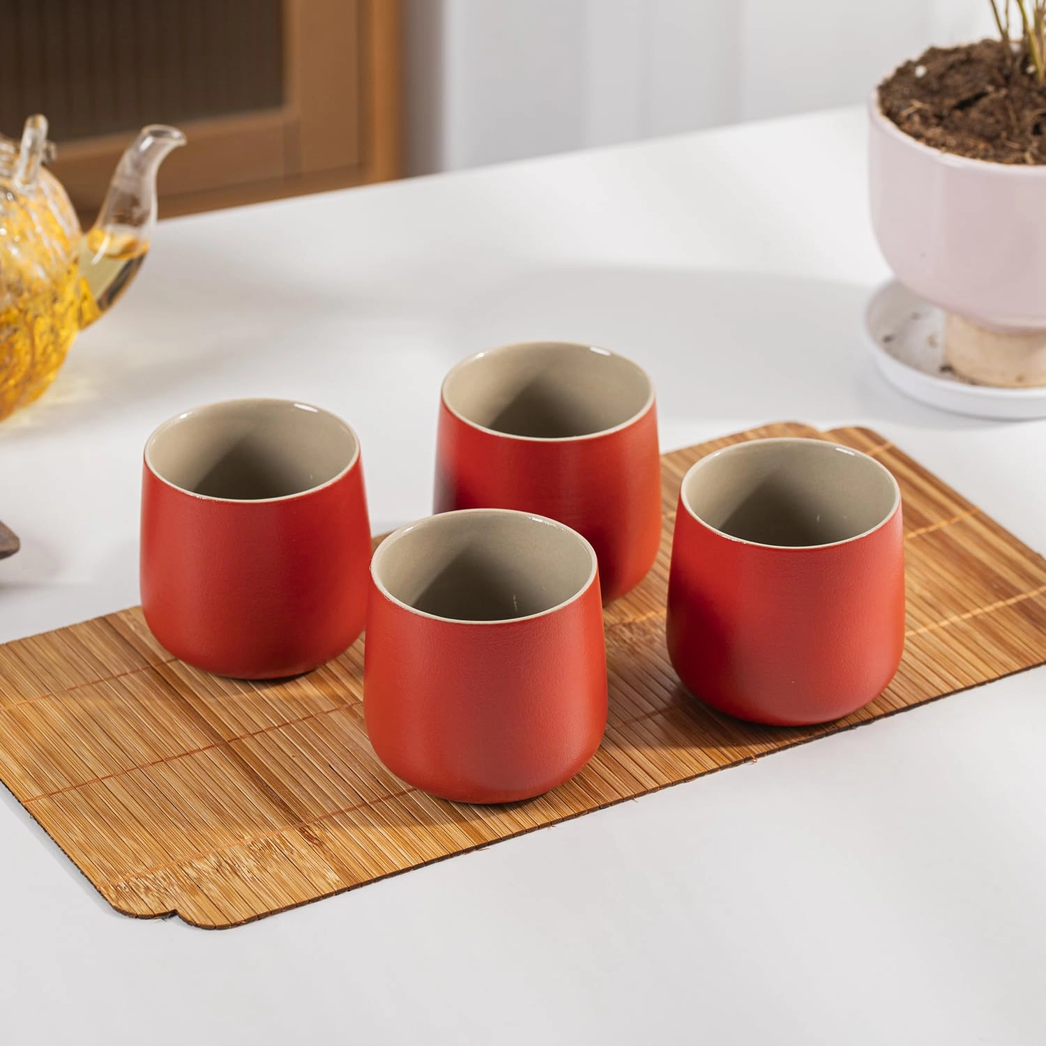 Ceramic Japanese Tea Cup - 4 pcs - 205 ml