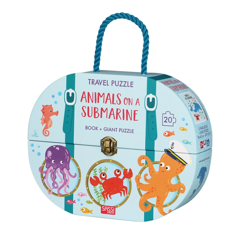 SKME TRADING Travel Puzzle – Animals on a Submarine - 4+ 48 pieces