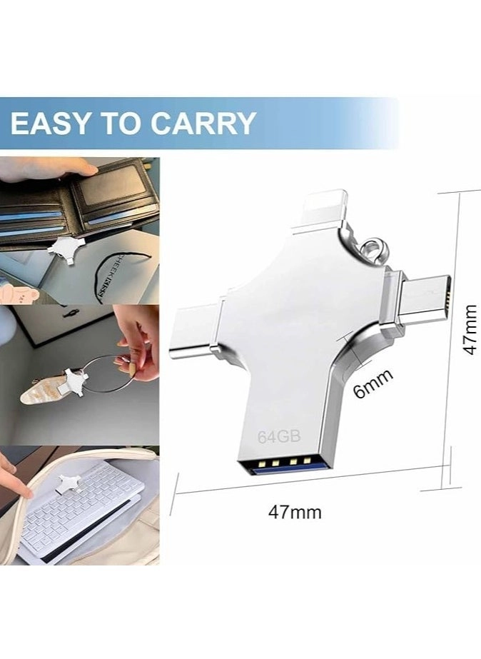 USB Flash Drive - USB-A USB-C Micro-USB Lightning 64GB