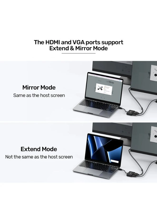 USB-C To HDMI And VGA Adapter - USB-C 4K@30Hz