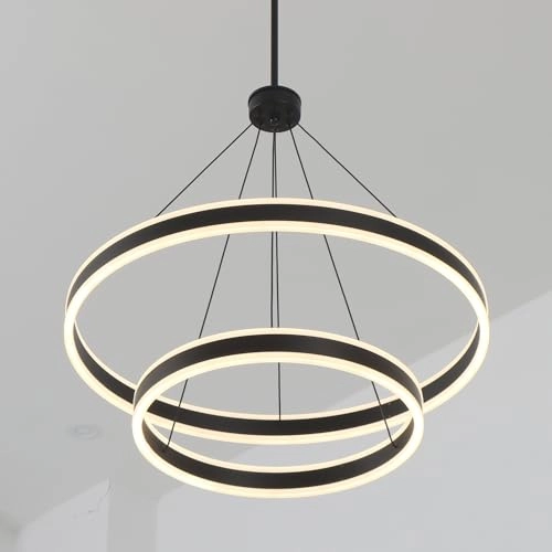 2 Lights Rings Chandelier - 76 inches