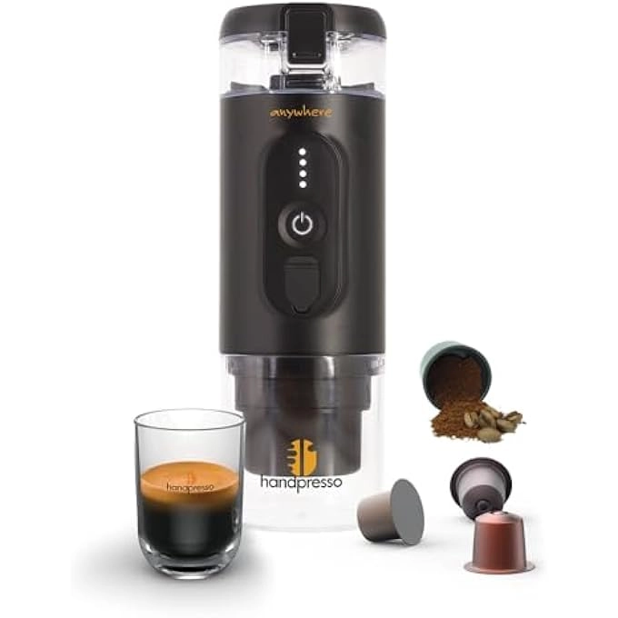 Portable Espresso Machine - 60 Milliliters Espresso Capsules or Ground Coffee