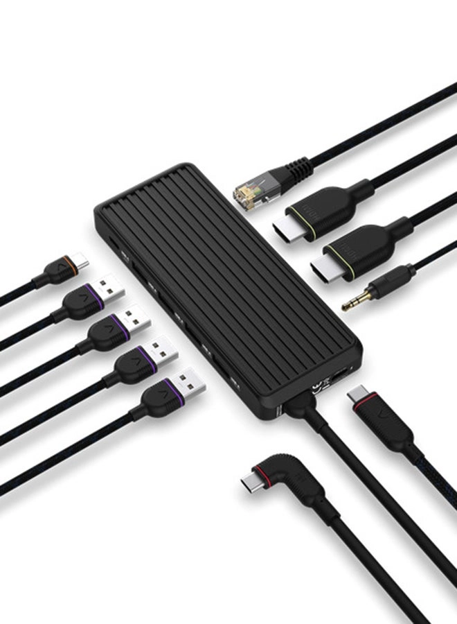 10 Port USB-C Hub - Dual Display 4K@60Hz 100W
