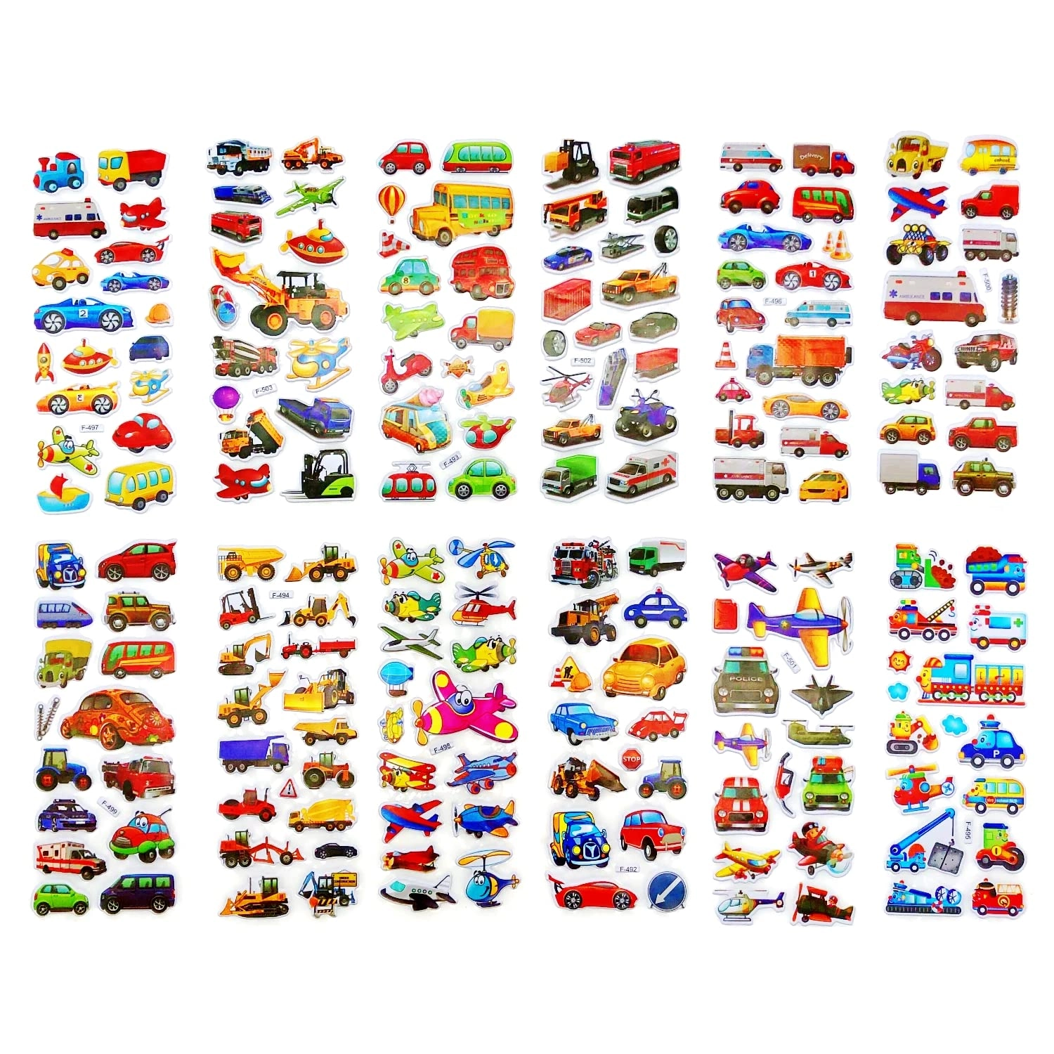 JZK Car Sticker Book 3D Puffy 24 pcs