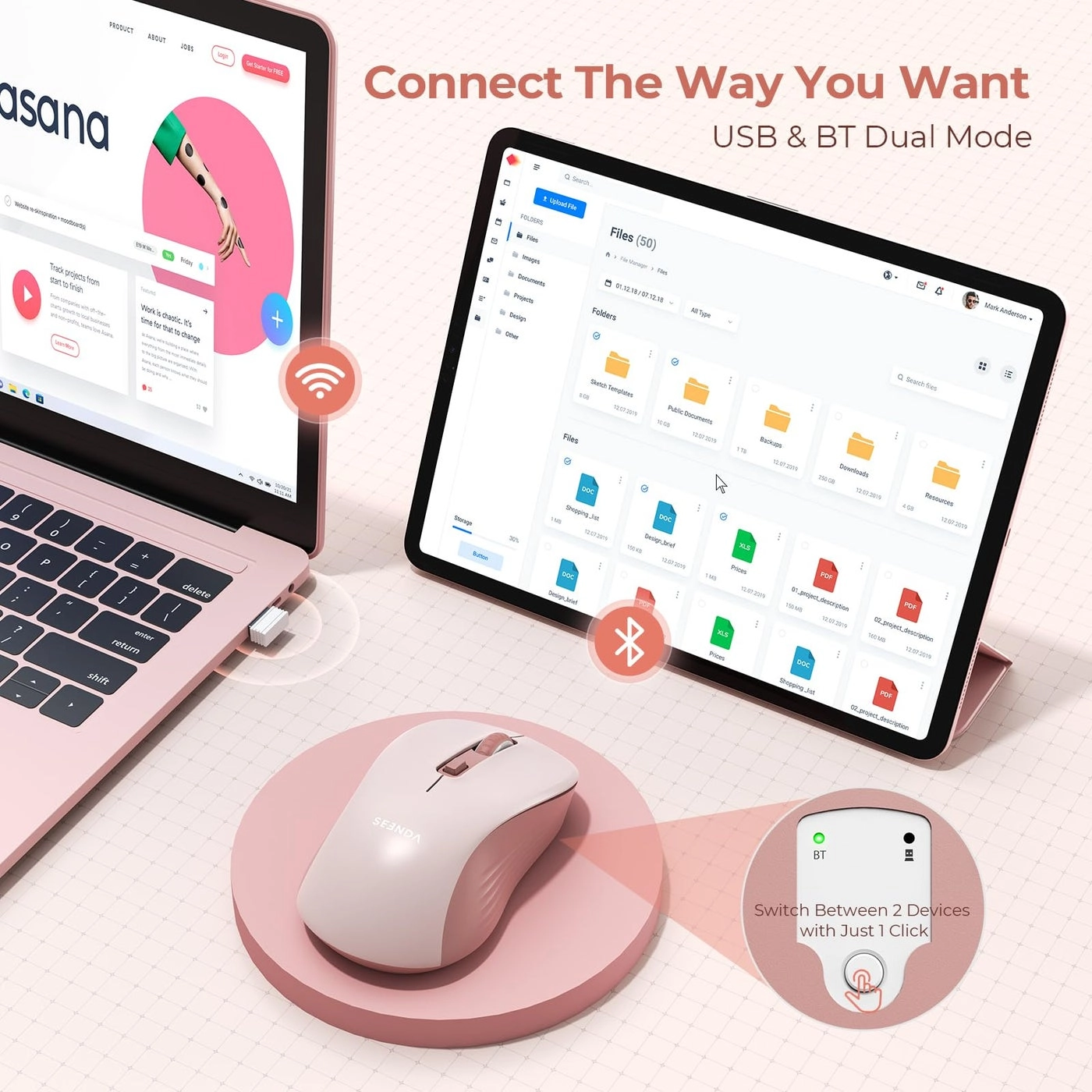 Wireless Mouse - Bluetooth USB