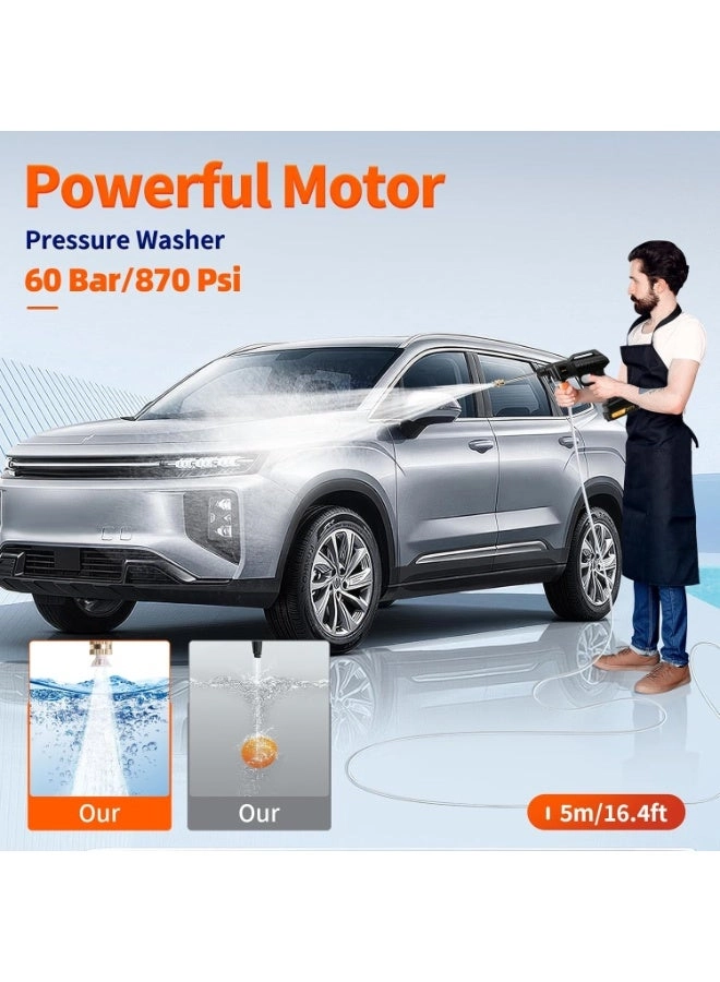 Cordless Pressure Washer - 1500W 60Bar/870 PSI 2 Battery