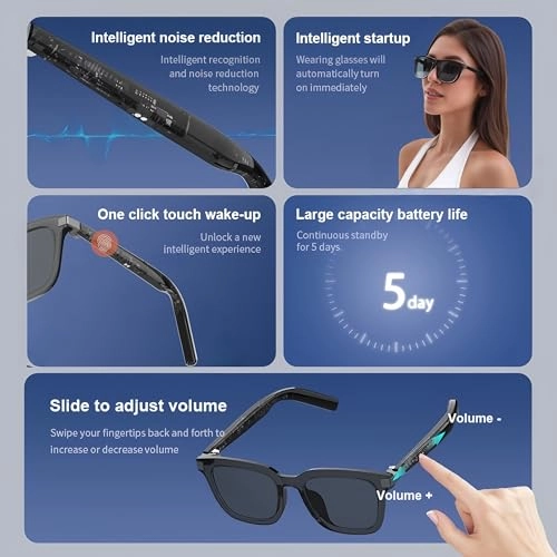 GQ PRO 02 - Smart Glasses Black Frame Gray