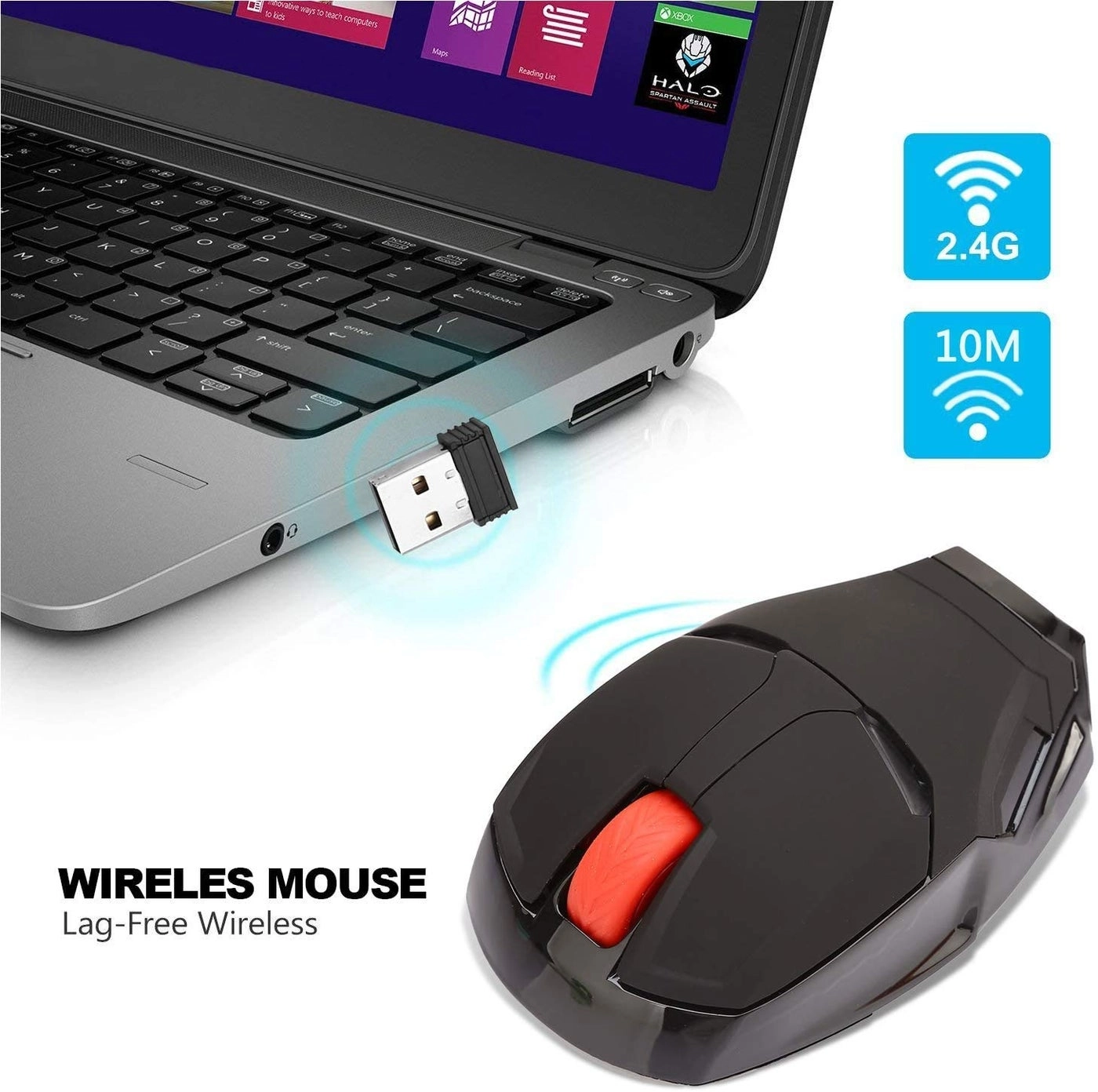 Ergonomic Wireless Mouse - USB Wireless
