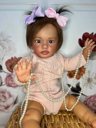 Pippa Reborn Baby Doll - 26 inch Cotton Vinyl Hand-rooted Curly Hair Ages 3+