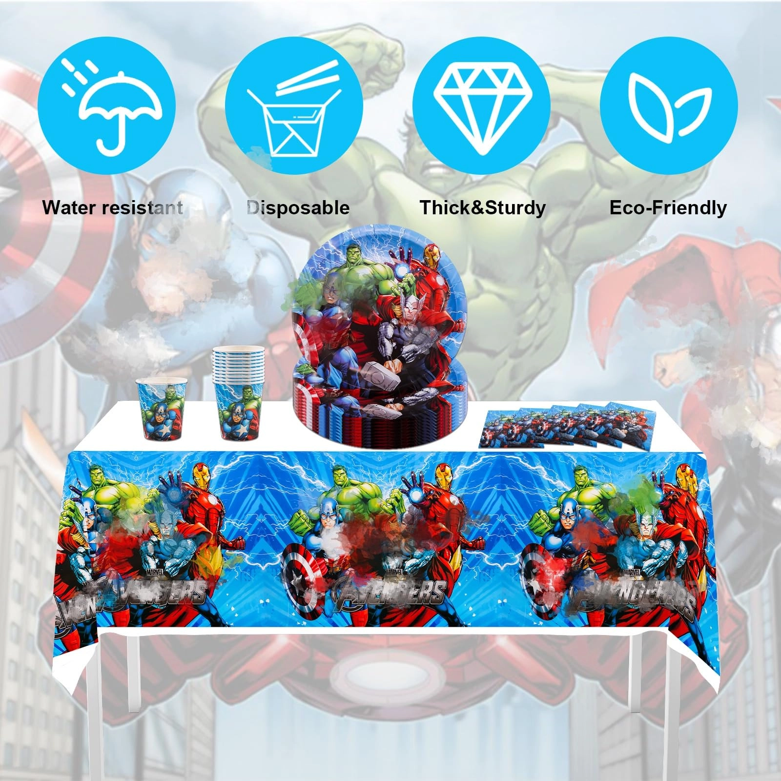 Superhero Party Tableware Set - 42 Pcs Birthday