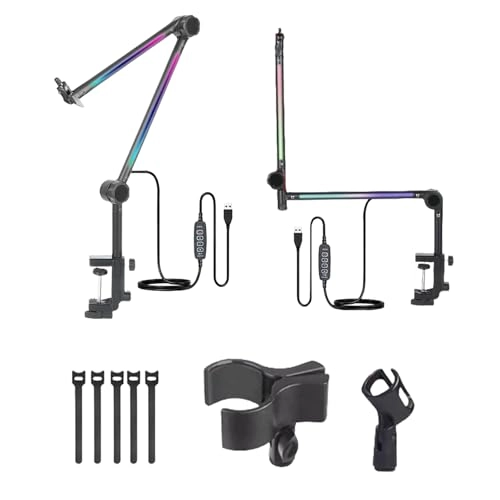 Microphone Boom Arm - With Light Multi Directional Adjustable
