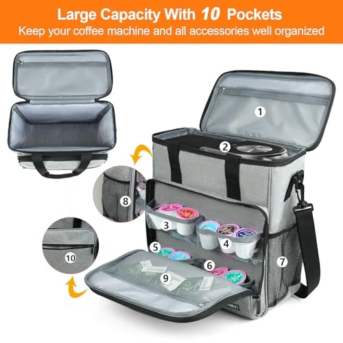Coffee Maker Carrying Bag - Compatible for K-Mini or K-Mini Plus Grey