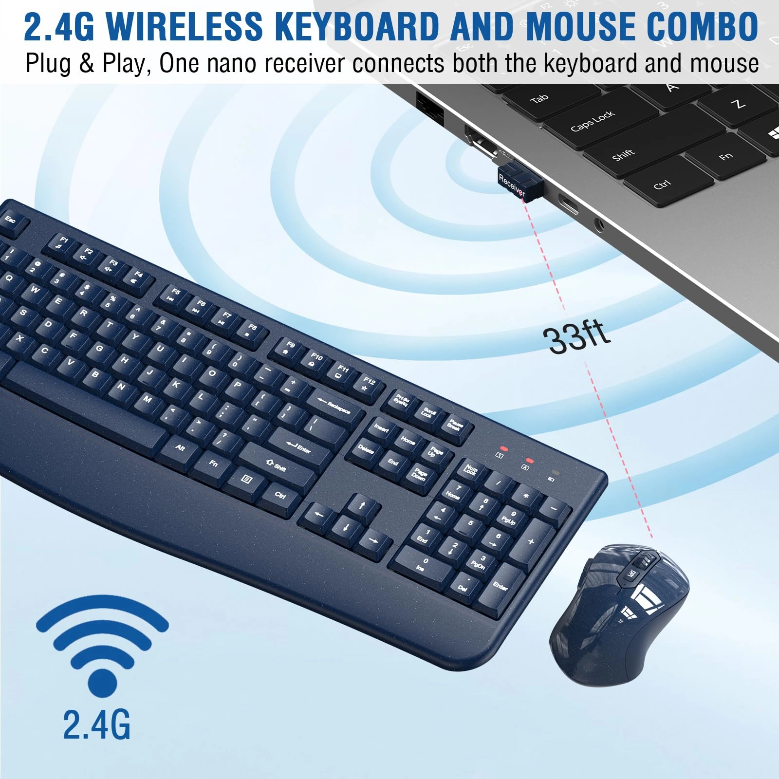 Keyboard and Mouse Combo - QWERTY Wireless
