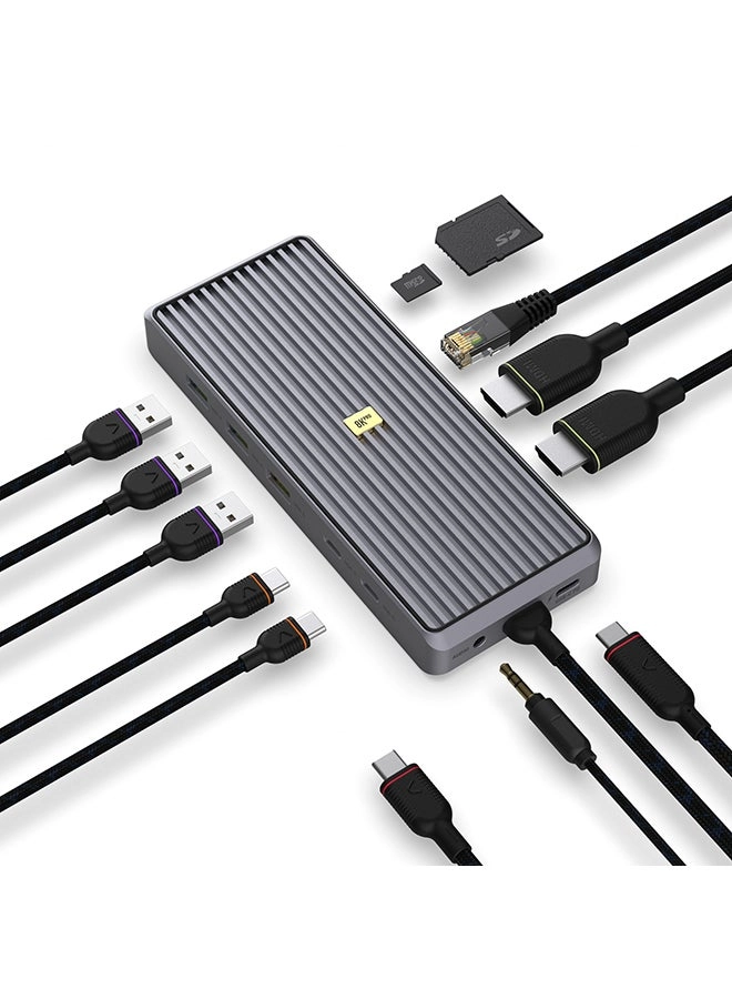 12 Port USB-C Hub - Black
