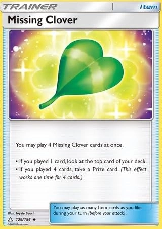 Pokémon Missing Clover 129/156 - English + Toploader
