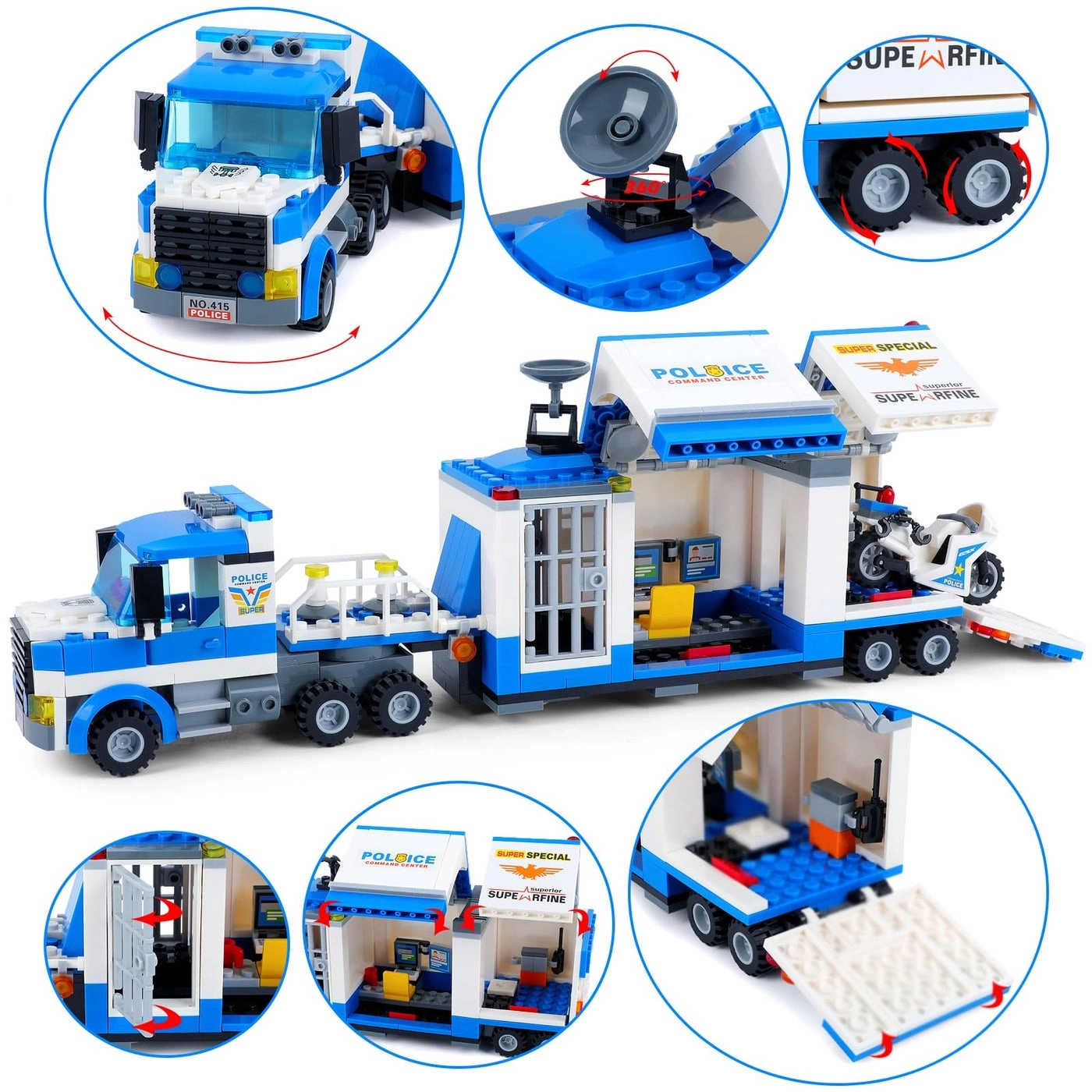 City Police Mobile Command Center Truck - Action Cop 483 pcs