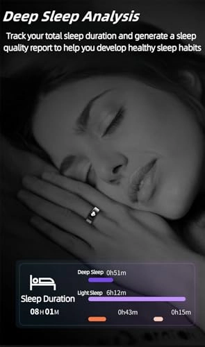 Smart Health Ring - Size 9 Black 7 Day Battery