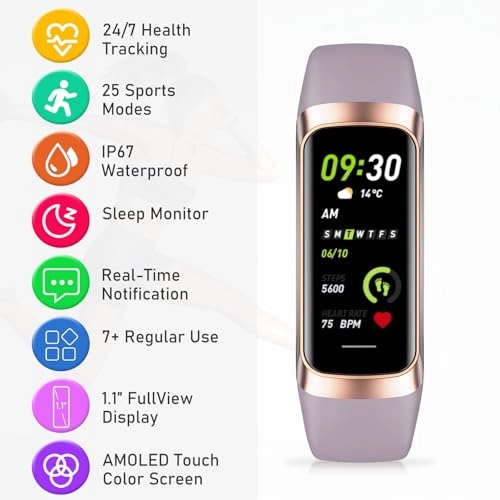 Fitness Tracker - Heart Rate 1.1" AMOLED