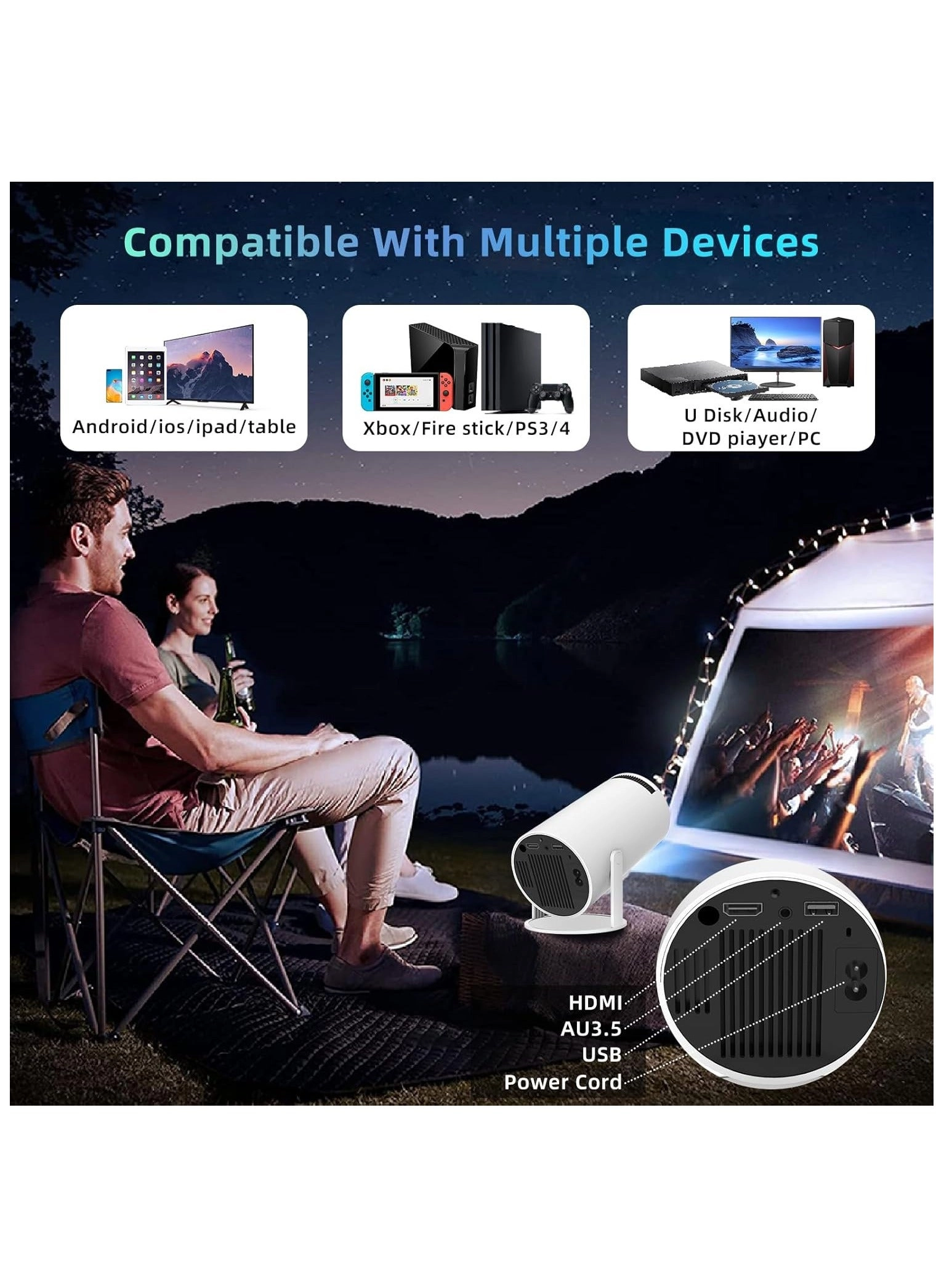 Ultra HD Smart Projector - 160 ANSI Lumens