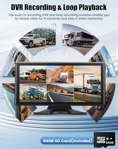 5 Channel 1080p Backup Camera System - Night Vision Wired