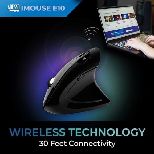iMouse E30 Vertical Ergonomic Mouse - Wireless