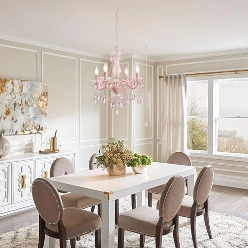 Crystal Pink Chandelier