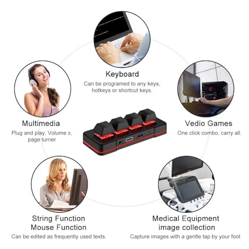 4 Key Mini Keypad - USB-C Bluetooth Black