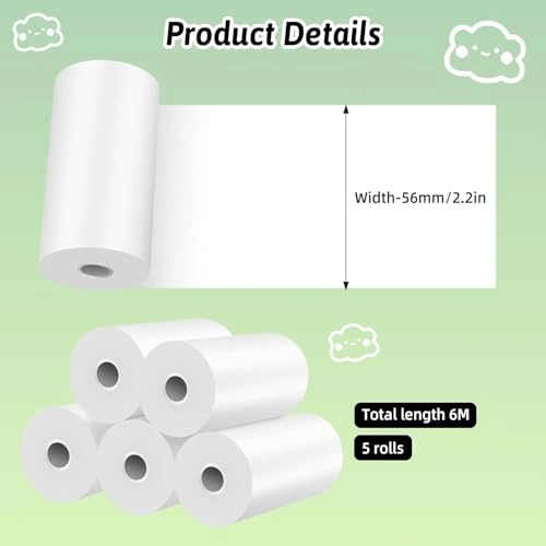 Kids Camera Printing Paper - 5 Rolls