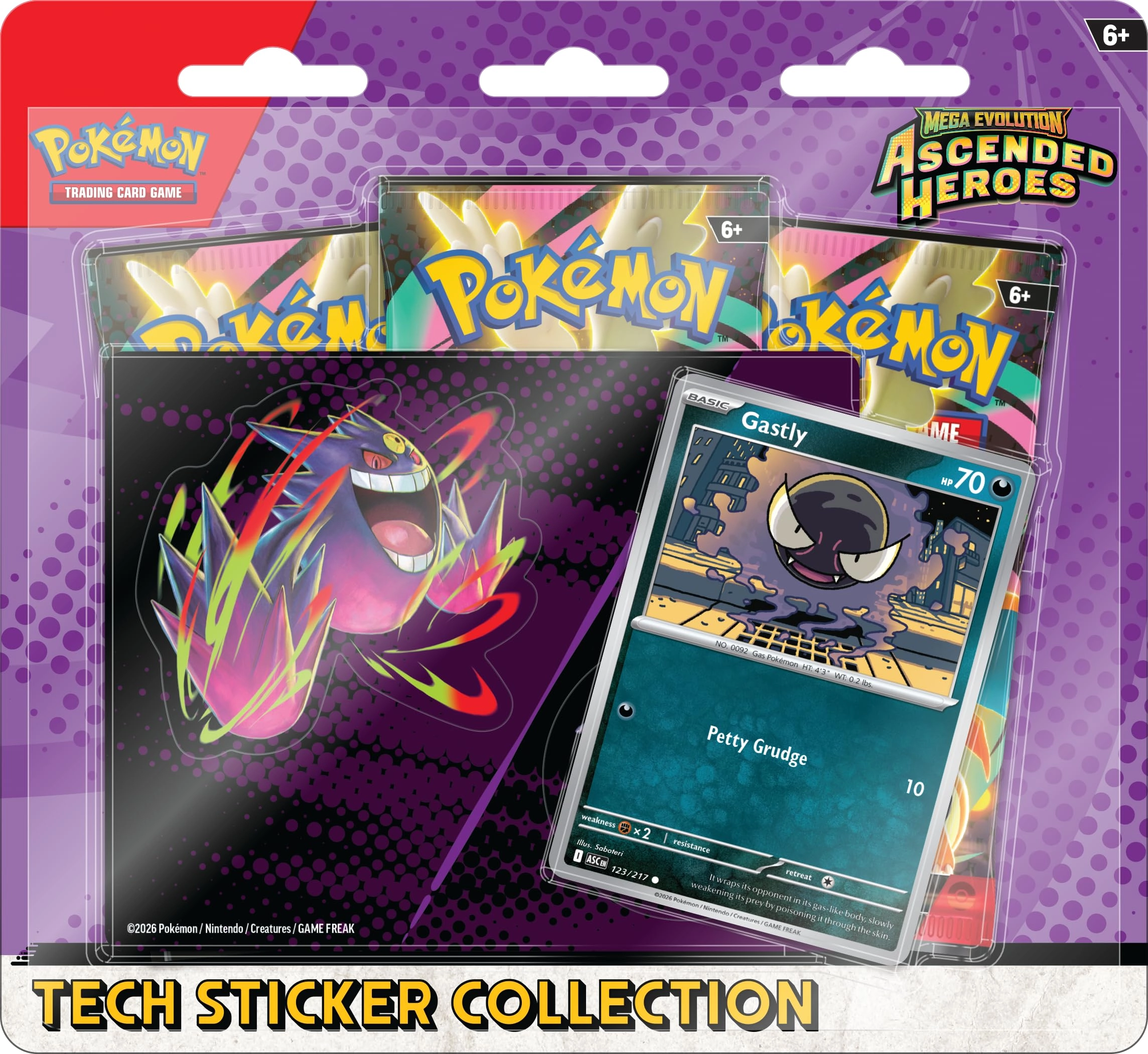 The Pokémon Company International Mega Evolution—Ascended Heroes Tech Sticker Collection - 1 Foil Promo Card 3 Booster Packs