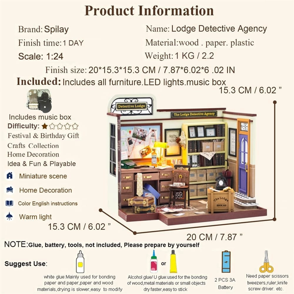 Miniature Dollhouse Kit - 1:24