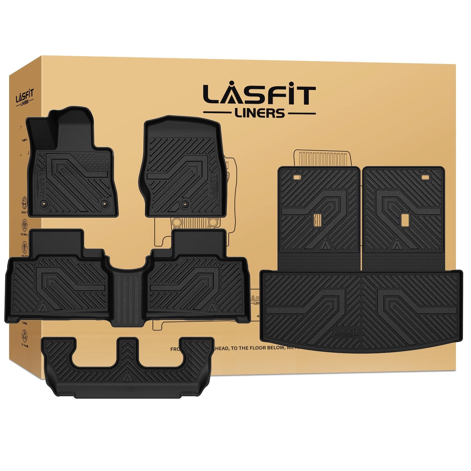 Floor Mats & Cargo with Backrest Mat - Ford Explorer 2020-2025 2026 7 Seats