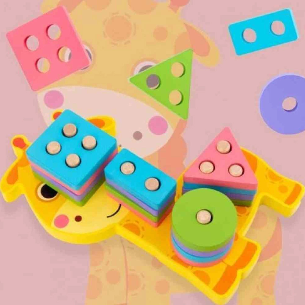 Wooden Stacking Shapes Puzzle - 3+ Years 21 piece(s)