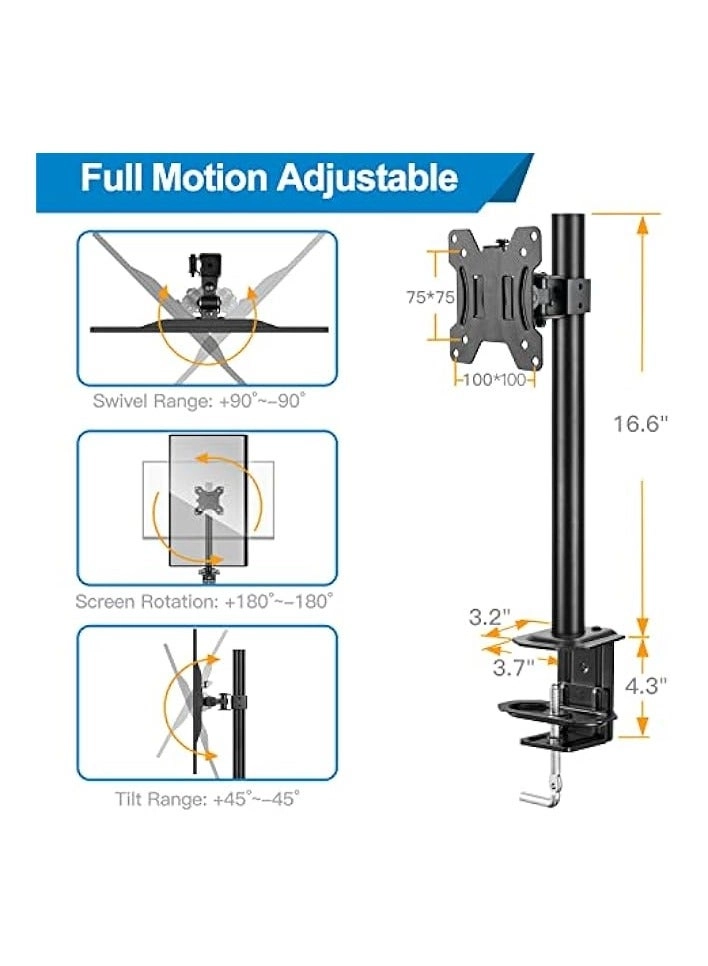 Monitor Mount Arm - Single 20 to 32 inches 75x75mm and 100x100mm