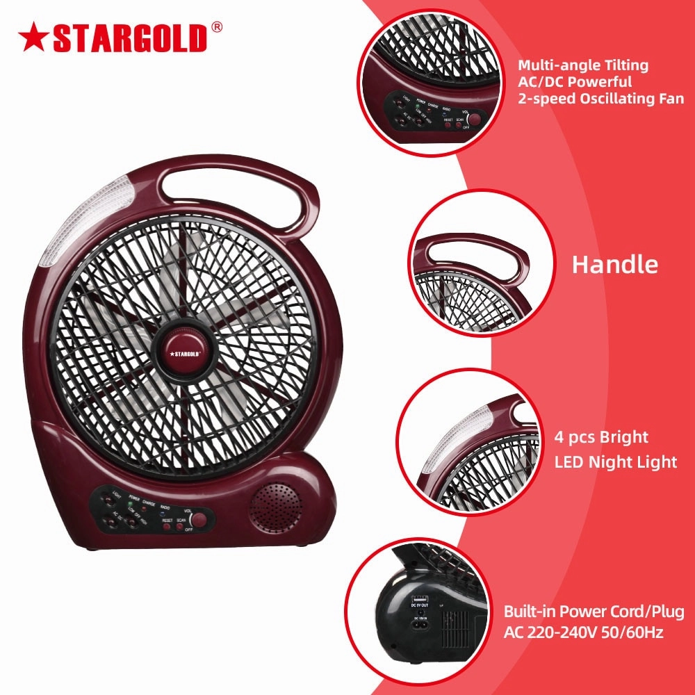 Rechargeable Oscillating Fan - 10 Inch