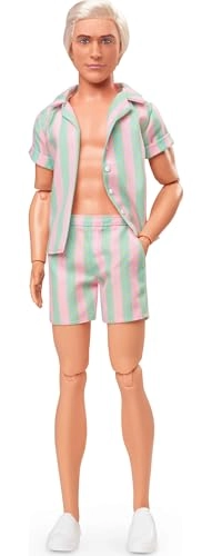 Ken Doll - Pastel Pink and Green Striped Beach Matching Set Surfboard Ages 72+