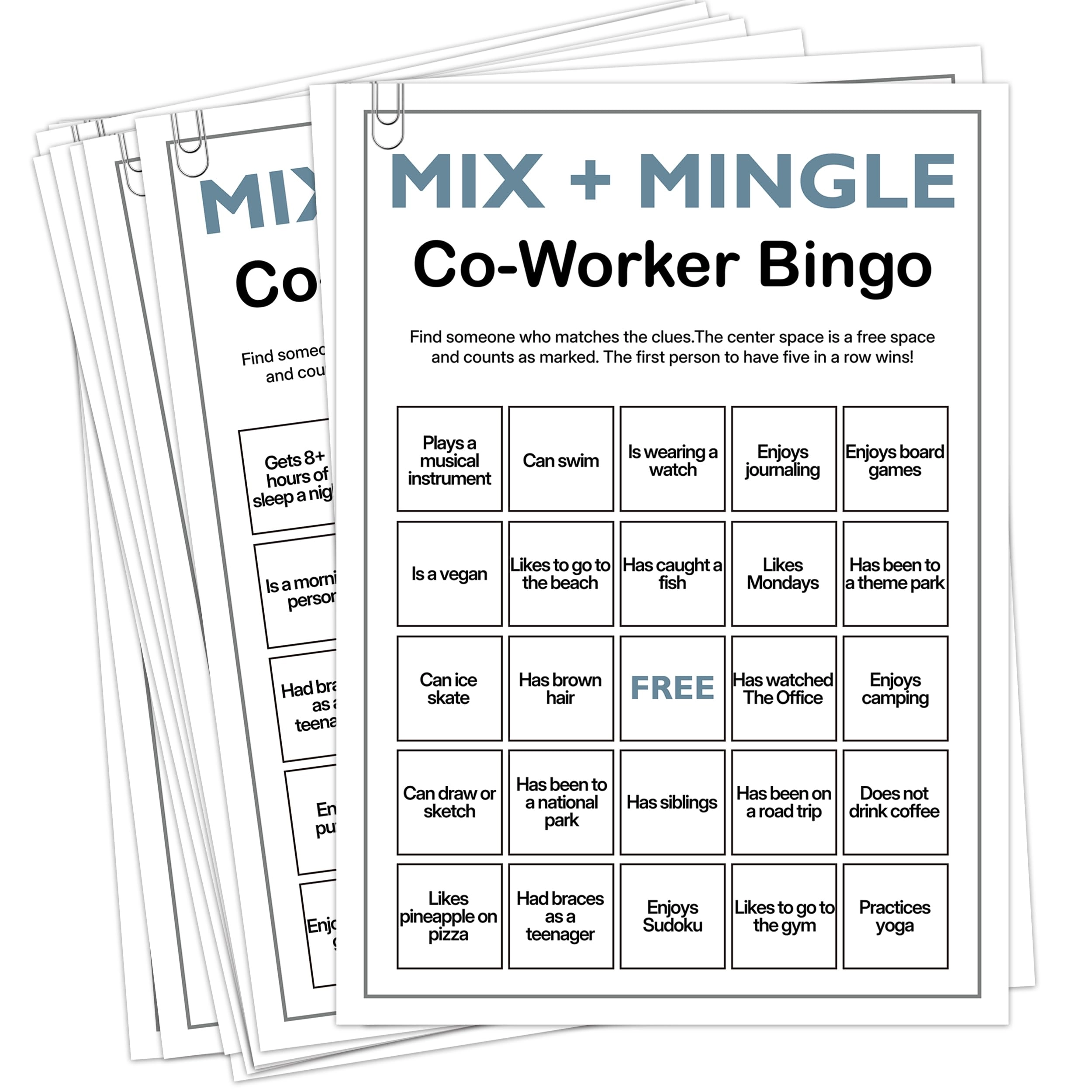 Office Bingo Cards - Adult 25