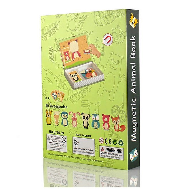 Magnetic Puzzle Book Animals - 3 Years + 68 Pcs