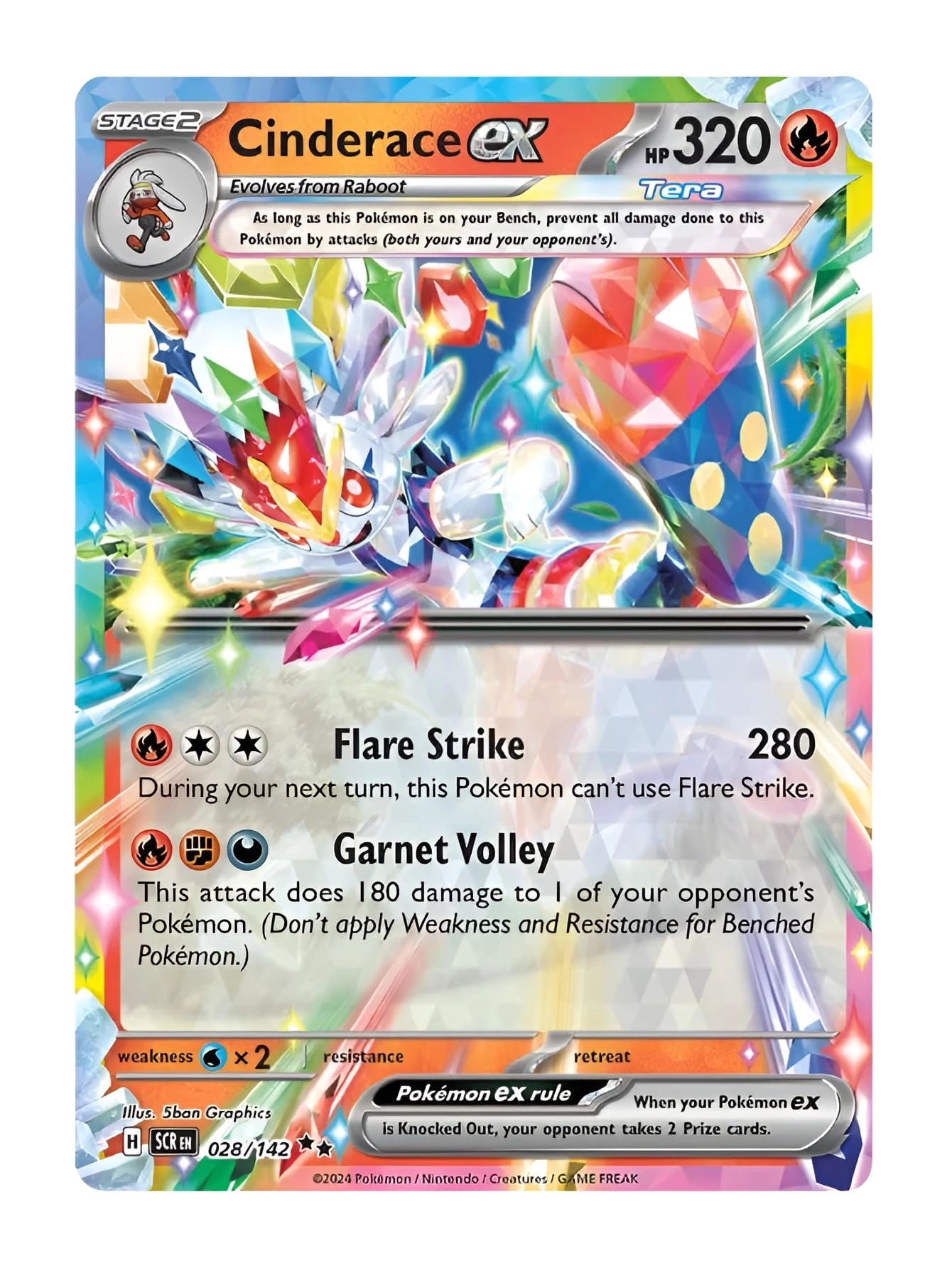 Pokémon Cinderace ex - 028/142 Stellar Crown