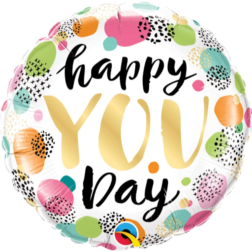Party Zone Happy You Day Foil Balloon - 18-inch Round