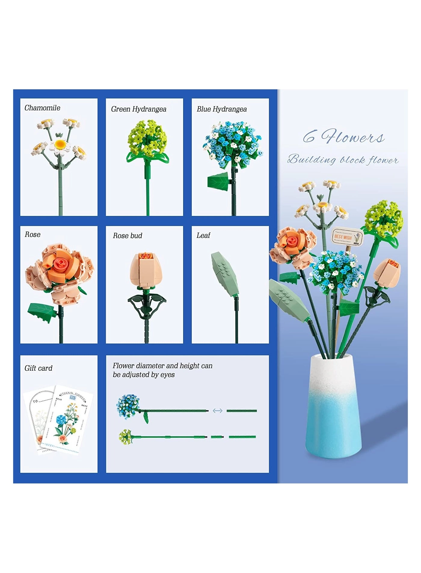 Mini Bricks Flower Bouquet - Chamomile 680 pcs