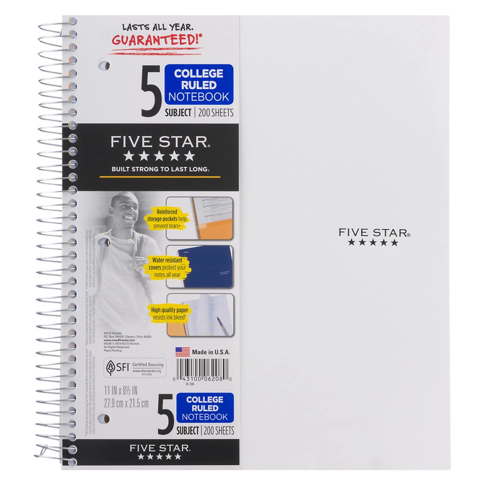 Mead 3 Subject Notebook Spiral - Lined 150 Sheets