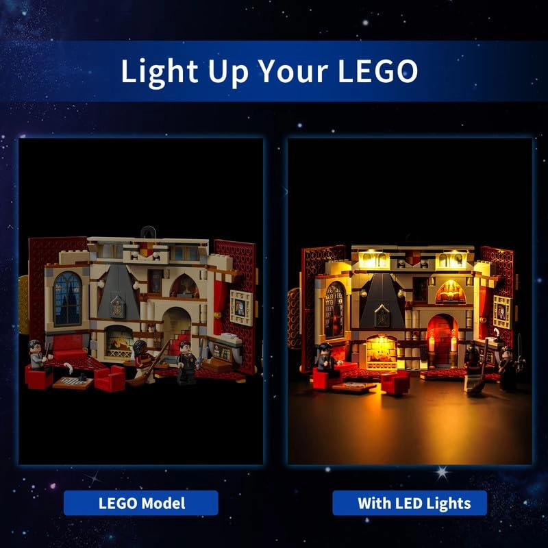LED Light Kit for Lego 76409 Gryffindor House Banner - Battery Powered LED