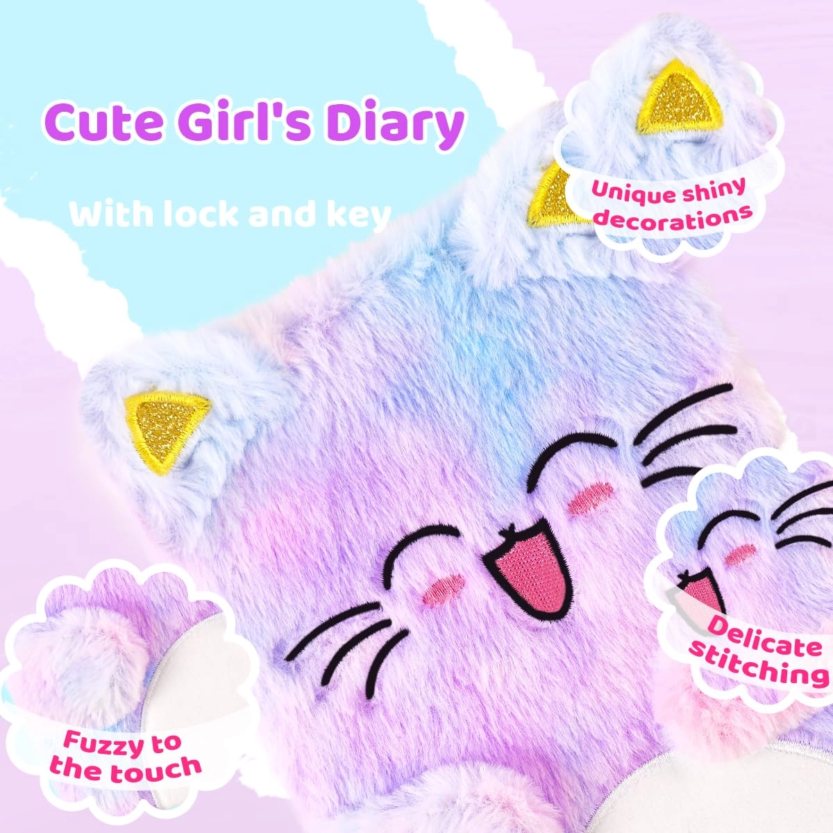 Cat Diary - 160 pages lock and keys