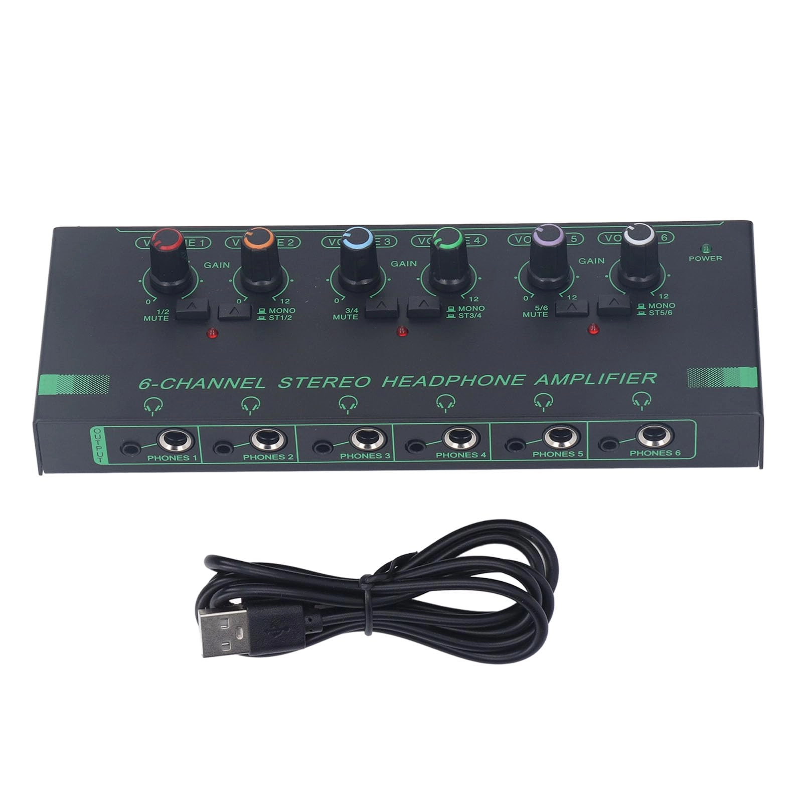 Zyyini Headphone Amplifier - 6 Channel 12 Output Jacks