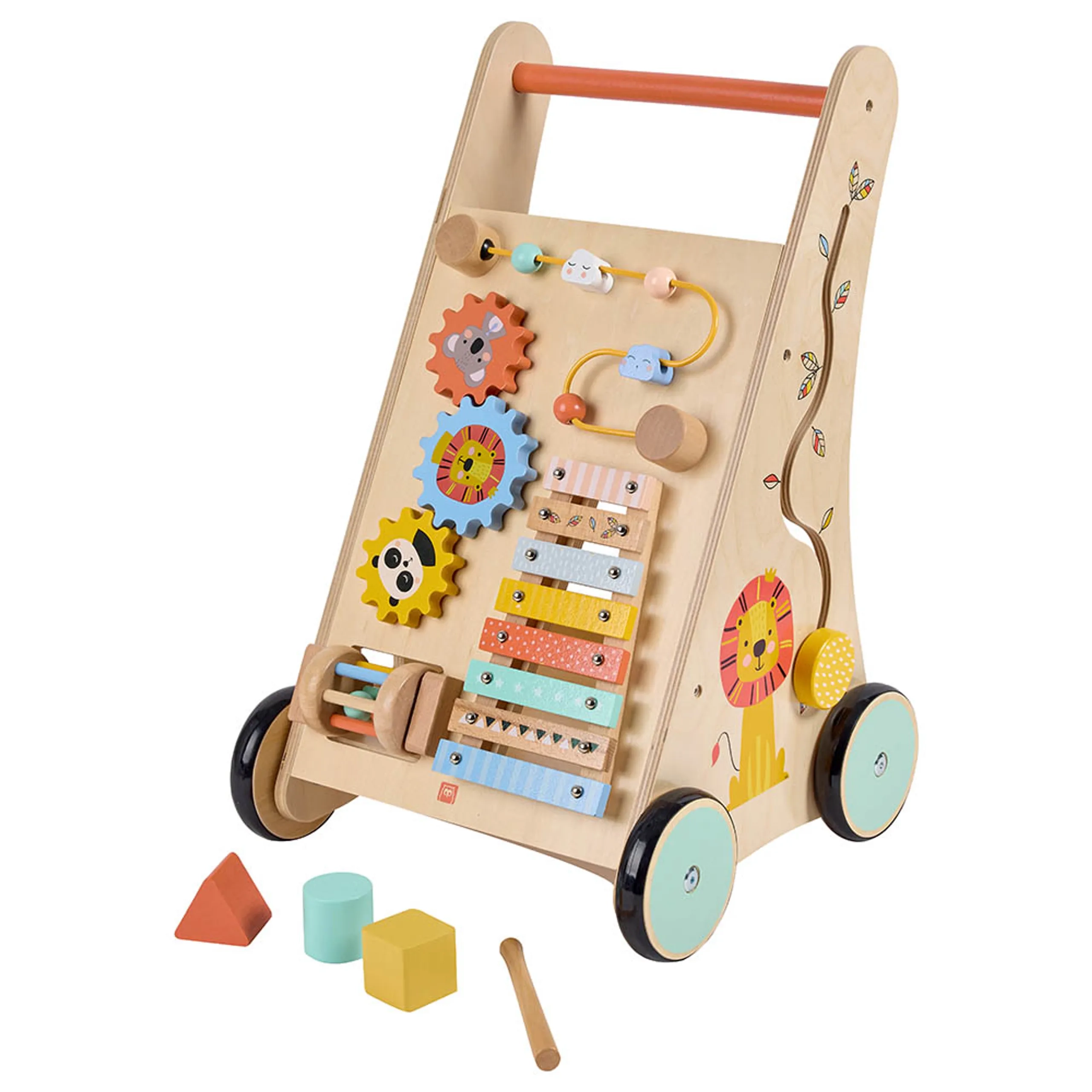Safari Wooden Baby Activity Walker - 6 activities xylophone