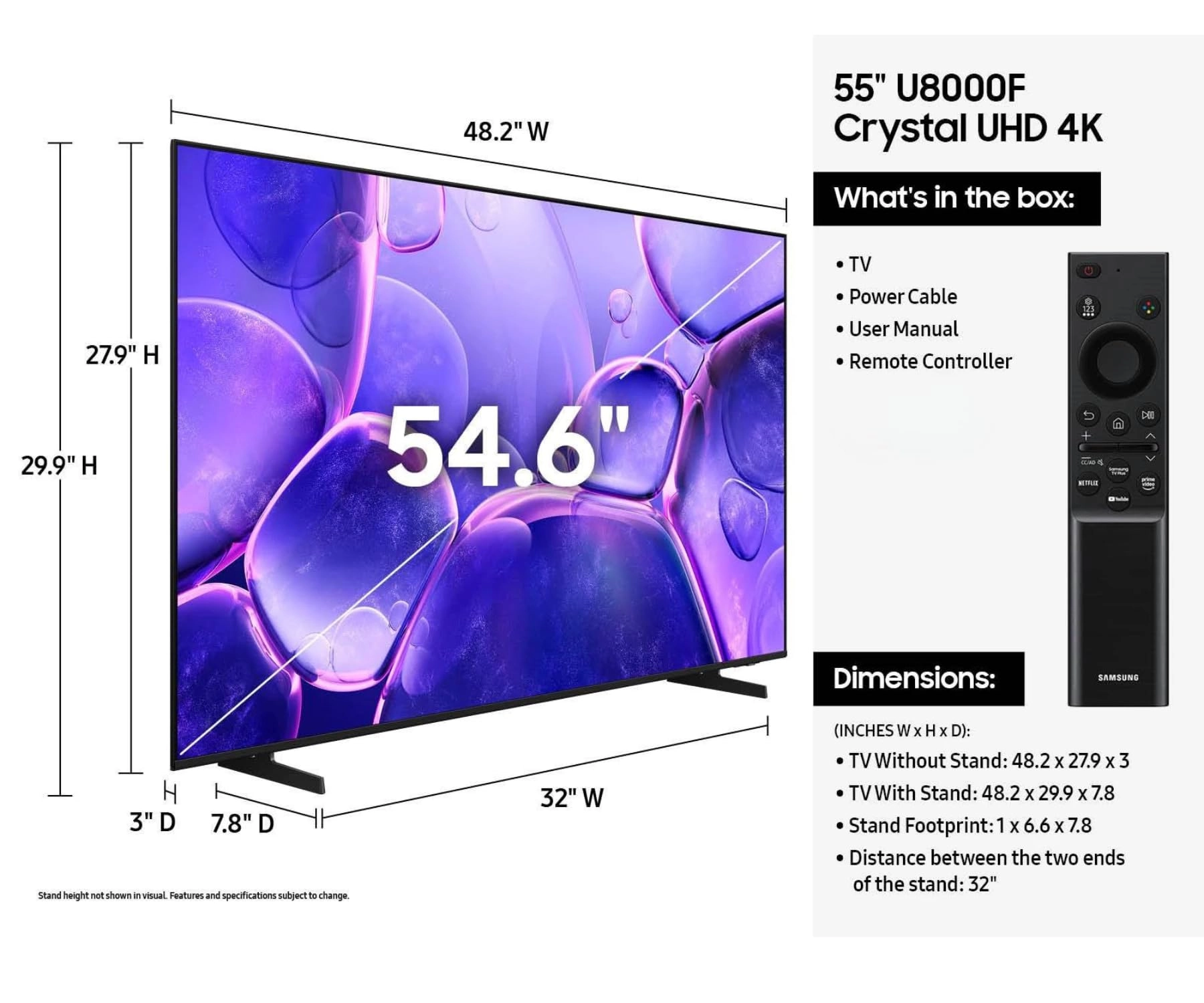 (Renewed) UA55U8000FUXZN - 55 Inch