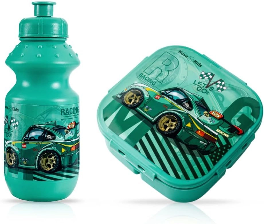 Lunch Box - 1100ml Racing Green + Water Bottle - 450ml + Lunch Bag - 3600ml