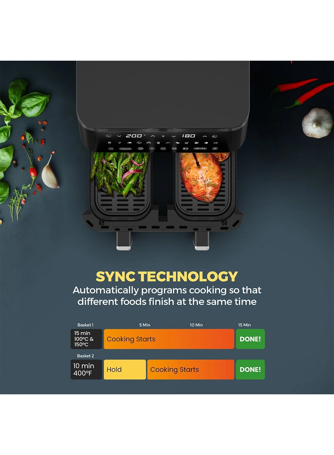 2 in 1 Digital Air Fryer NAF1099D